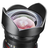Walimex Pro - Objetivo con Parasol (14 mm, 1:3,1) para Montura de cámaras réflex Nikon