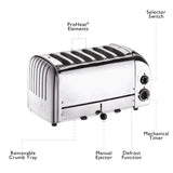 Tostadora para pan 6 rebanadas acero inox Dualit