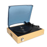 Metronic 477360 - Tocadiscos de vinilo bluetooth, acabado madera, reproductor de vinilo y reproductor de musica, 2 altavoces incorporados, sonido estéreo 2x3W, brazo manual, función auto-stop