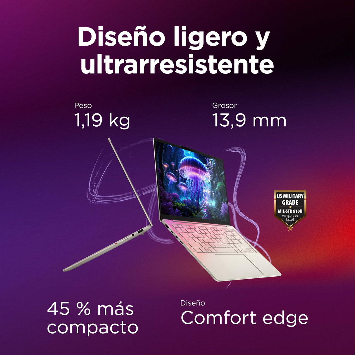 Lenovo Yoga Slim 7 Gen 10 – Ordenador Portátil IA Aura Edition - 14'' OLED (Intel Core Ultra 7 258V, Intel AI Boost 47 Tops, 32GB RAM, 1TB SSD, Win11 Home, Wi-Fi7, Copilot+ PC) QWERTY Español, Gris