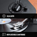 House of Marley Stir It Up Wireless Tocadiscos de Vinilo Bluetooth - Reproductor de Vinilos de 2 Velocidades Producido Sosteniblemente, Tocadiscos Bluetooth con Cápsula de Audio-Technica, Negro
