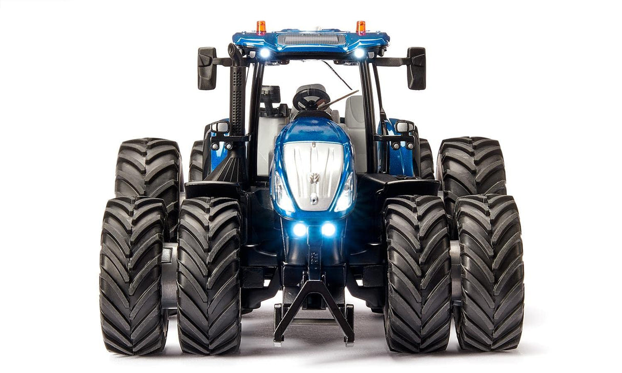 siku 6739, Tractor New Holland T7.315, 1:32, Azul, Metal/Plástico, Teledirigido, Incluye mando de control remoto Bluetooth, Con neumáticos dobles desmontables, Control vía app posible