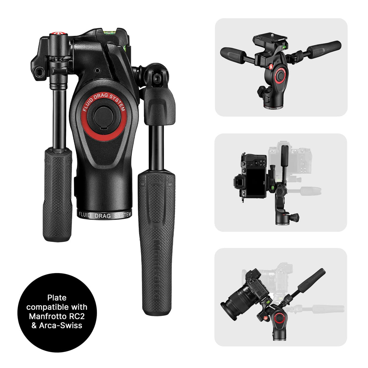 Manfrotto Befree 3-Way Live Advanced - Trípode y Cabezal de Aluminio para Cámaras y Videocámaras de hasta 6 kg, Ultracompacto - Accesorio para la Creación de Contenidos, Fotos y Videos