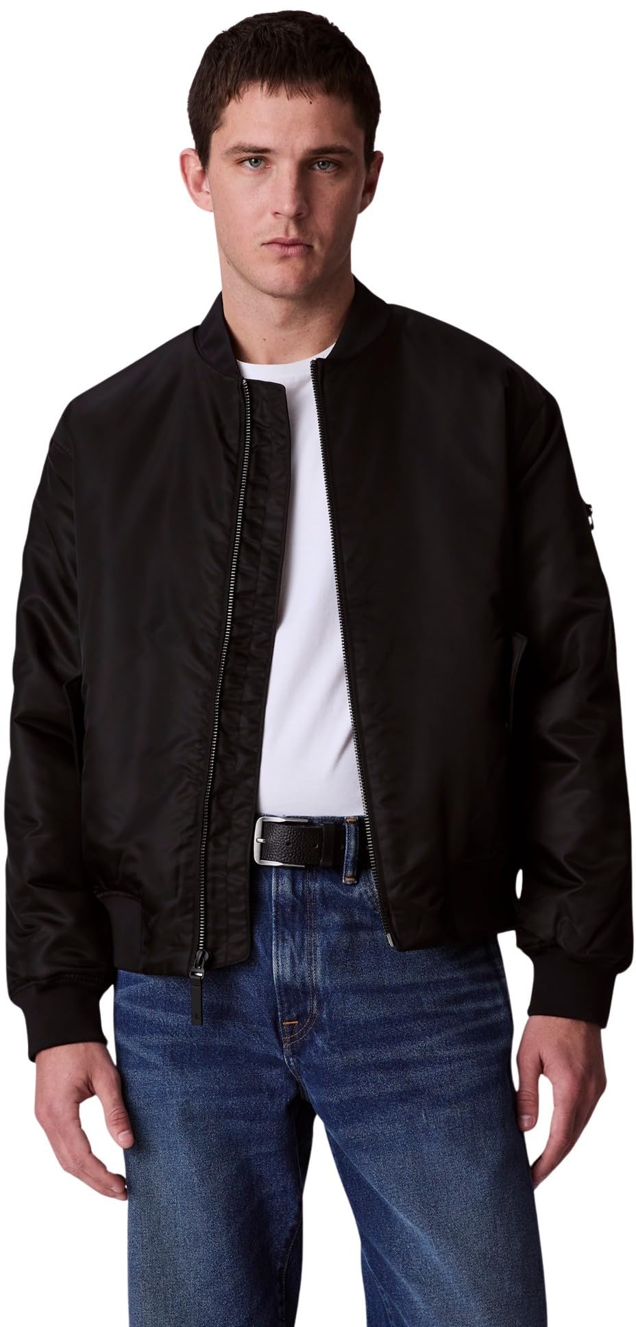 Calvin Klein Cazadora bomber Hombre Jeans Hero con cremallera, Negro (Black), M