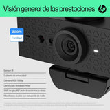 HP 620 Webcam - Full HD, 1920 x 1080, videoconferencias, autoenfoque, micrófono Integrado, Windows Hello, Teams, Zoom, Google Meet, Twitch, Youtube, Streaming - Color Negro