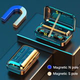 Jmamba Auriculares inalámbricos Bluetooth Sonido, IPX7 Impermeables con micrófono, Control táctil, Pantalla de alimentación LED, Funda de Carga