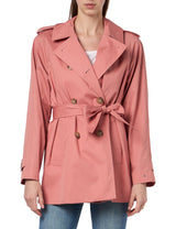 Tommy Hilfiger Abrigo Mujer Cotton Short Trench Gabardina, Rosa (Teaberry Blossom), 38
