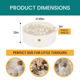 MEOWBABY Soft Foam Runde 90 x 30 cm Ball Bath con 200 Piezas Bolas para bebés y niños pequeños - Baby Running Stable & Play Room Essentials, Espuma Baths, bouclé, Blanco: Blanco/transparen