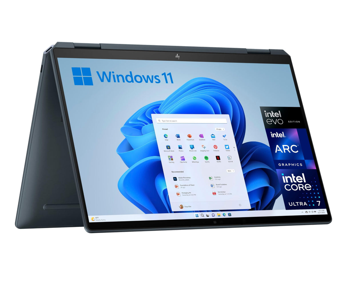 HP Spectre x360 14-eu0001ns - Ordenador Portátil Convertible de 14" OLED 2.8K 120Hz (Intel EVO Core Ultra 7, 32GB RAM, 1 TB, Intel ARC, Windows 11) Azul - Teclado QWERTY Español