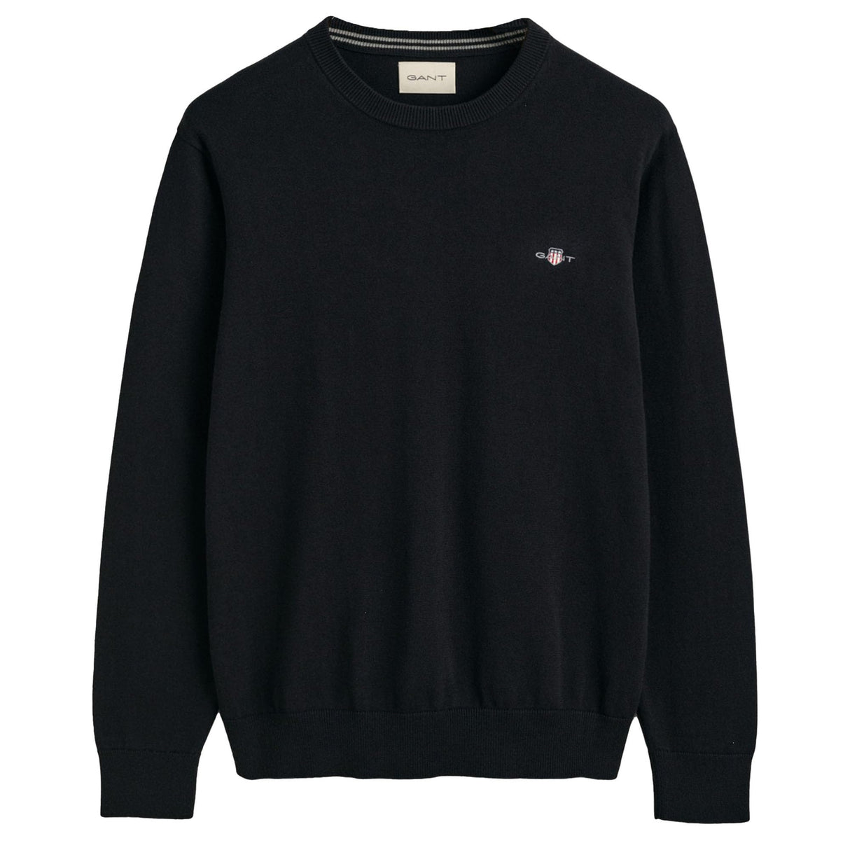 GANT Sudadera clásica de algodón con Cuello en C para Hombre, Negro, 3XL