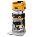 DEWALT DCW600N-XJ - Perfiladora XR 18V, Motor sin Escobillas, Velocidad Variable 16,000-25,500 rpm, Base Ajustable, Luz LED, Compatible con Baterías XR, Compacto y Ergonómico, Sin Batería ni Cargador