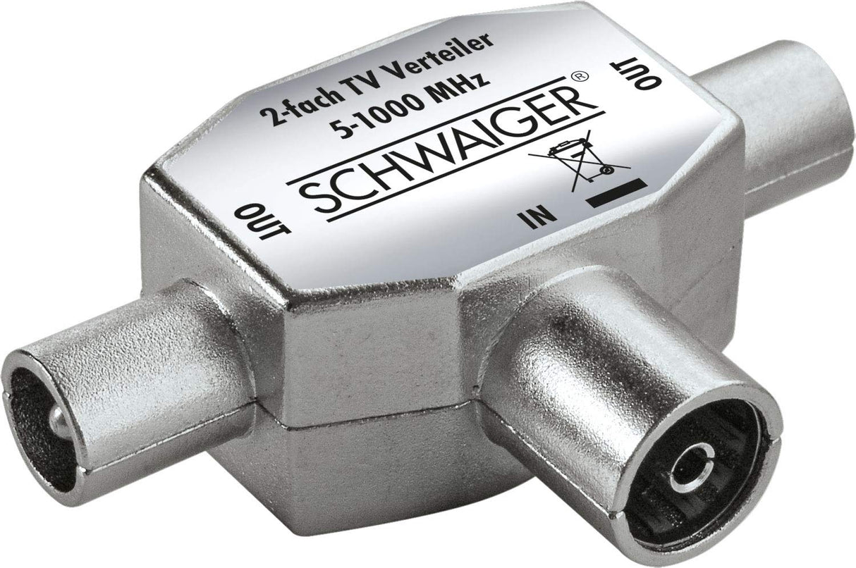 Schwaiger asv42531 2 x TV Ranuras de conexión Distribución de Plata