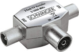 Schwaiger asv42531 2 x TV Ranuras de conexión Distribución de Plata