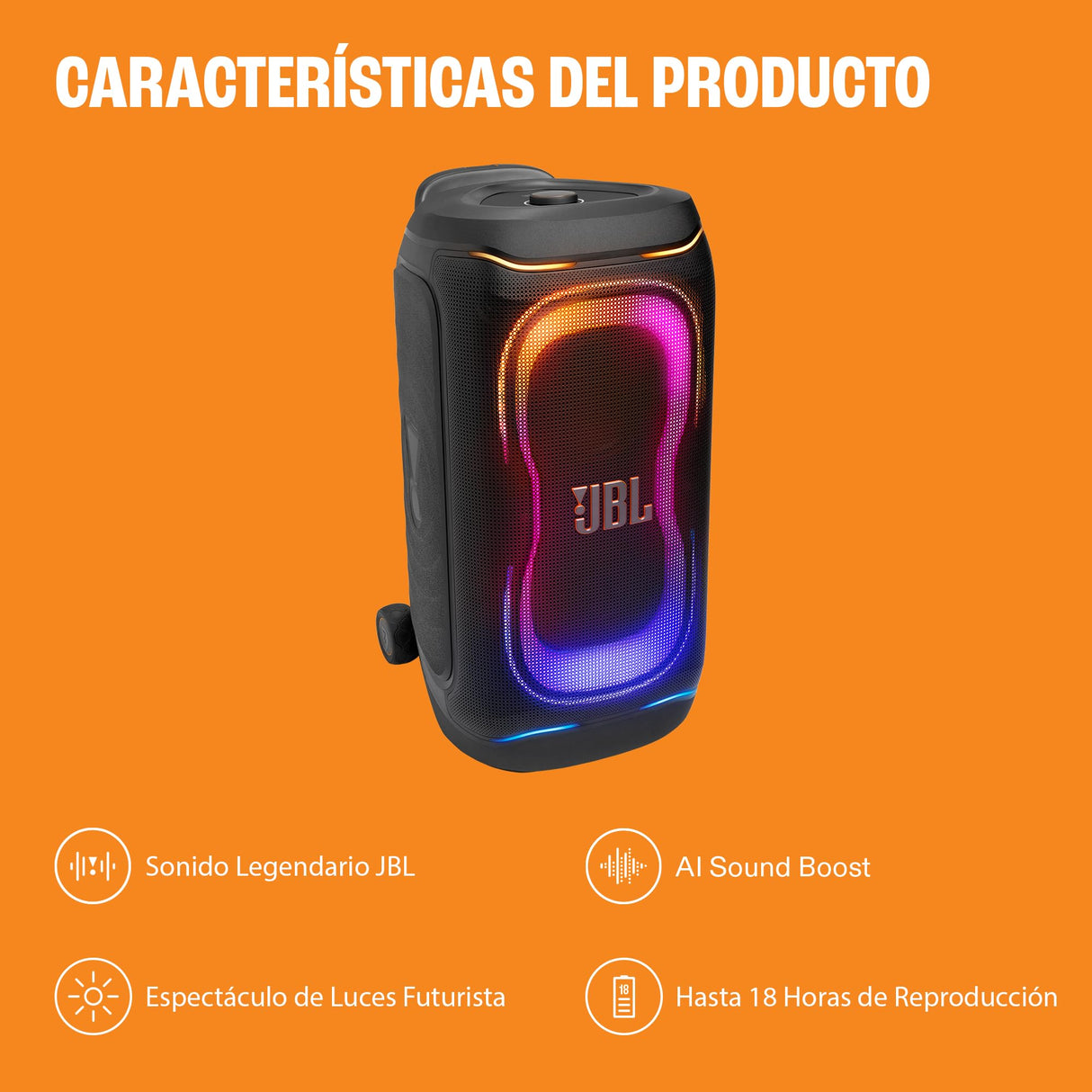 JBL PartyBox 330 Altavoz Portátil para Fiestas, Negro