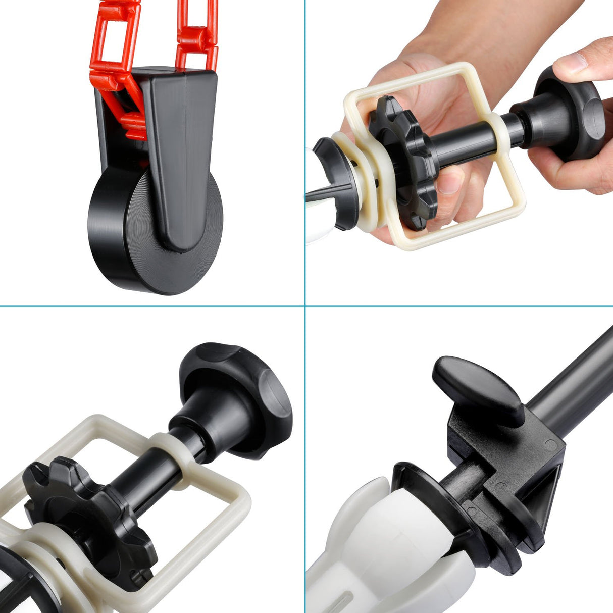 NEEWER Photography Sistema de Soporte de Fondo Manual de Montaje en Pared de 4 Rodillos con 2 Ganchos de Cuatro Pliegues, 8 Barras de expansión, 4 Cadenas, Capacidad de Carga por Rodillo: 22 lb/10 kg