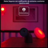 Philips Hue Secure Cámara de Video Vigilancia Inteligente con Base, para Exteriores o Interiores, Versión con Cable, Full HD Video, Control de Seguridad e Iluminación en Una Sola App, Negro