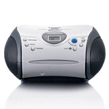 Lenco SCD-24 Blanco/Negro, Radio FM portátil con Reproductor de CD, Conector para Auriculares, Cable, Pilas, Ideal para Llevar, fácil de Usar