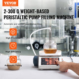 VEVOR Máquina Automática de Llenado de Líquidos Capacidad de Pesaje 5-300 g Llenadora de Botellas Bomba Peristáltica de Control Digital para Leche, Agua, Vino, Bebidas, Salsa de Soja, Boquilla Única