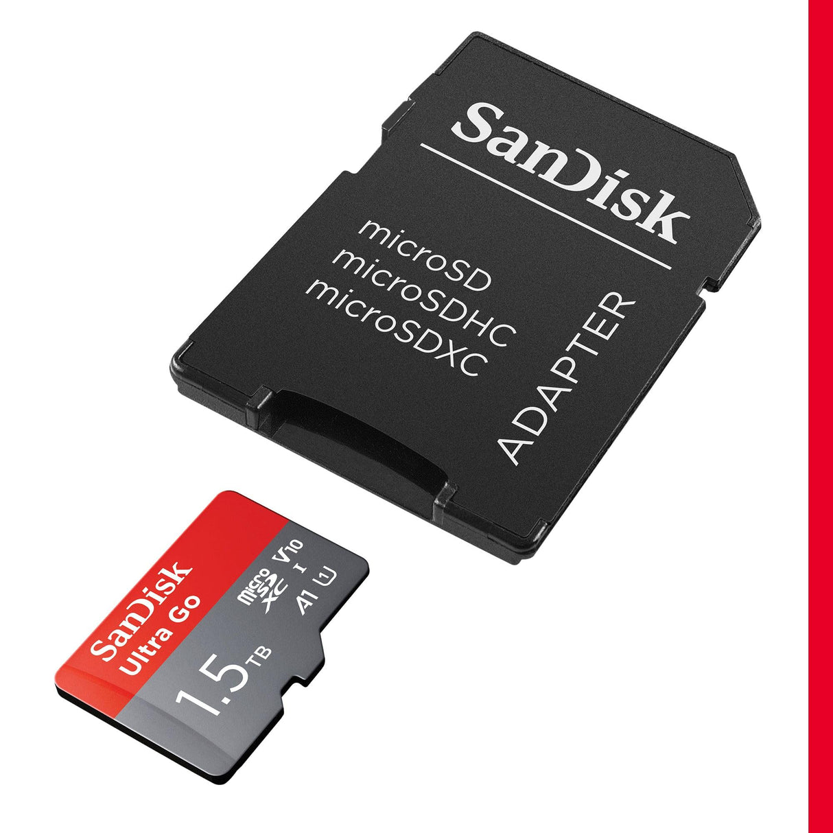 SanDisk 1.5TB Ultra Go Tarjeta Micro SDXC + Adaptador SD, para Smartphones y tabletas Android, hasta 150 MB/s, Video Full HDD, V10, El Rendimiento A1, UHS-I, Class 10, U1, para Amazon