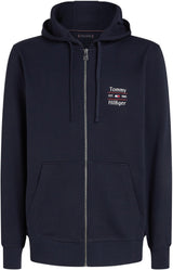 Tommy Hilfiger Hoodie con Cremallera Hombre Stack con Capucha, Azul (Desert Sky), M