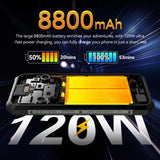 Blackview BL9000 - Teléfono móvil irrompible, 5G, doble pantalla 24 GB, 512 GB, Dimensity 8020/GPU 9 Core, 6,78 pulgadas, FHD+/120Hz, 50MP+50MP, 8800mAh/120W, Android13 Smartphone Gaming, WIFI 6/GPS