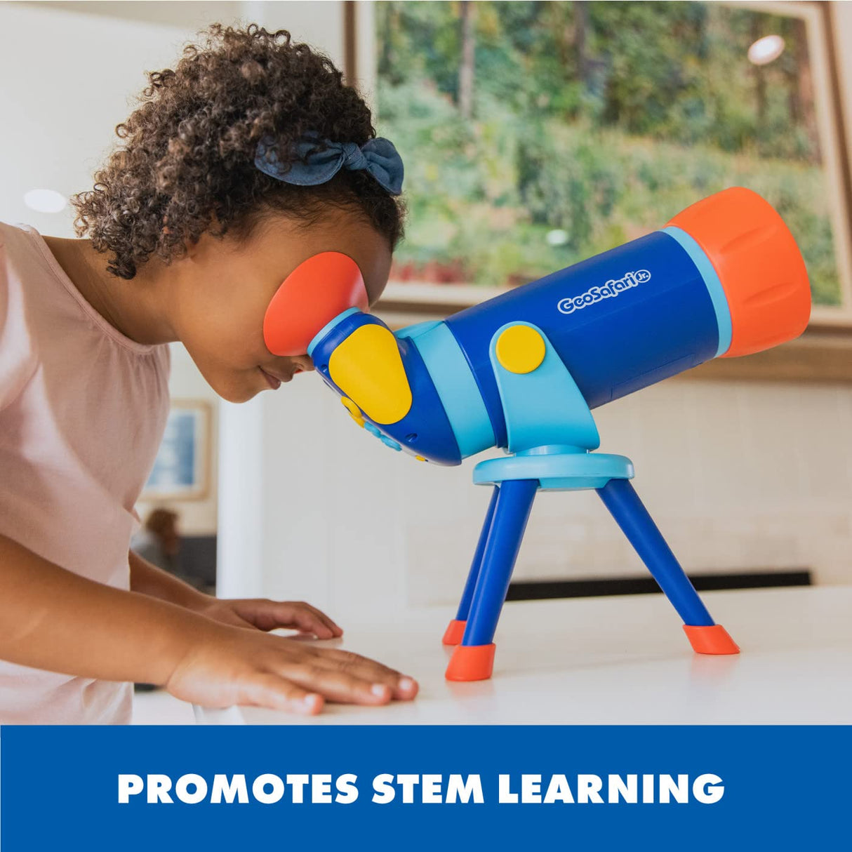 Learning Resources Telescopio Que Habla para Explorar el Espacio GeoSafari Jr, educación Espacial para niños, telescopio de Juguete para visionar, Juguete inmersivo para visionar imágenes
