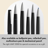 Lamy 2000 black pluma - elegante con cuerpo de policarbonato robusto - plumín de oro de 14 quilates parcialmente platinado - tamaño del plumín OBB
