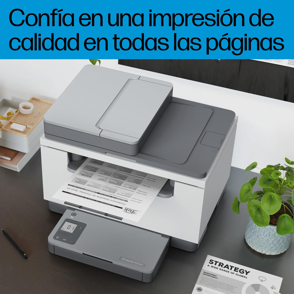 HP LaserJet M235sdw 8J9K7F, Impresora Láser A4 Multifunción Monocromo a doble cara automática, Escaner, Copiadora (29 ppm, Wi-Fi, Ethernet, Procesador 500MHz, Memoria 64MB, HP Smart App) Blanca y Gris