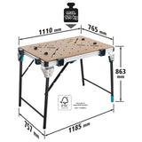 wolfcraft Banco de trabajo MASTER work 1600 I 6909000 I El banco de trabajo móvil