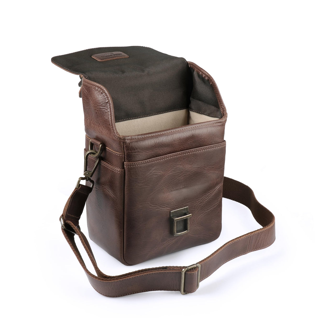 MegaGear MG1329 Para cámaras sin espejo, instantáneas y DSLR - Bolsa bandolera de cuero auténtico