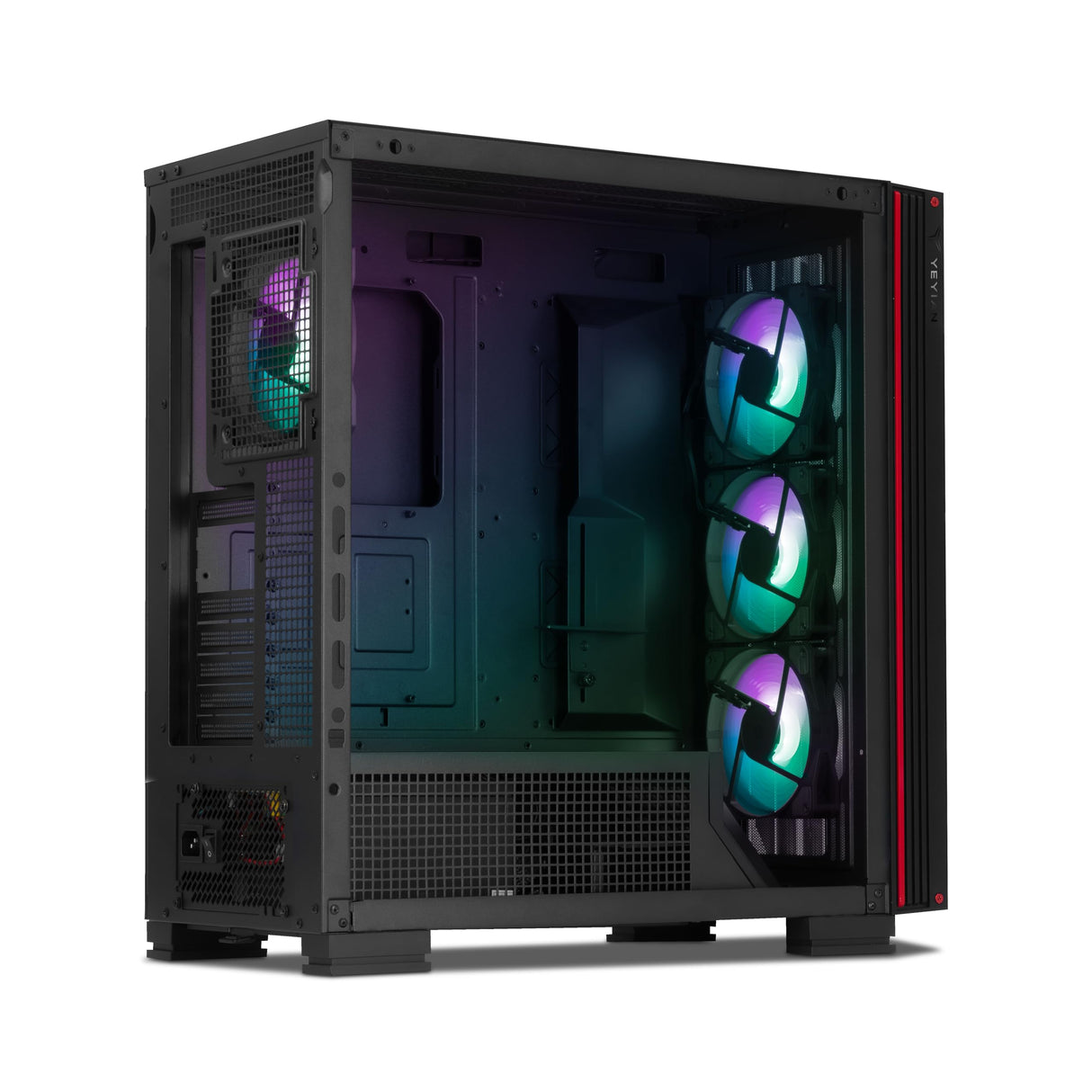 YEYIAN Caja PC Gamer Mirage X | Torre Completa | Chasis 1.0mm | Fuentes Alimentación ATX 2, 3 | Panel Lateral Vidrio Templado | Cooler CPU hasta 180 mm | GPU hasta 420 mm