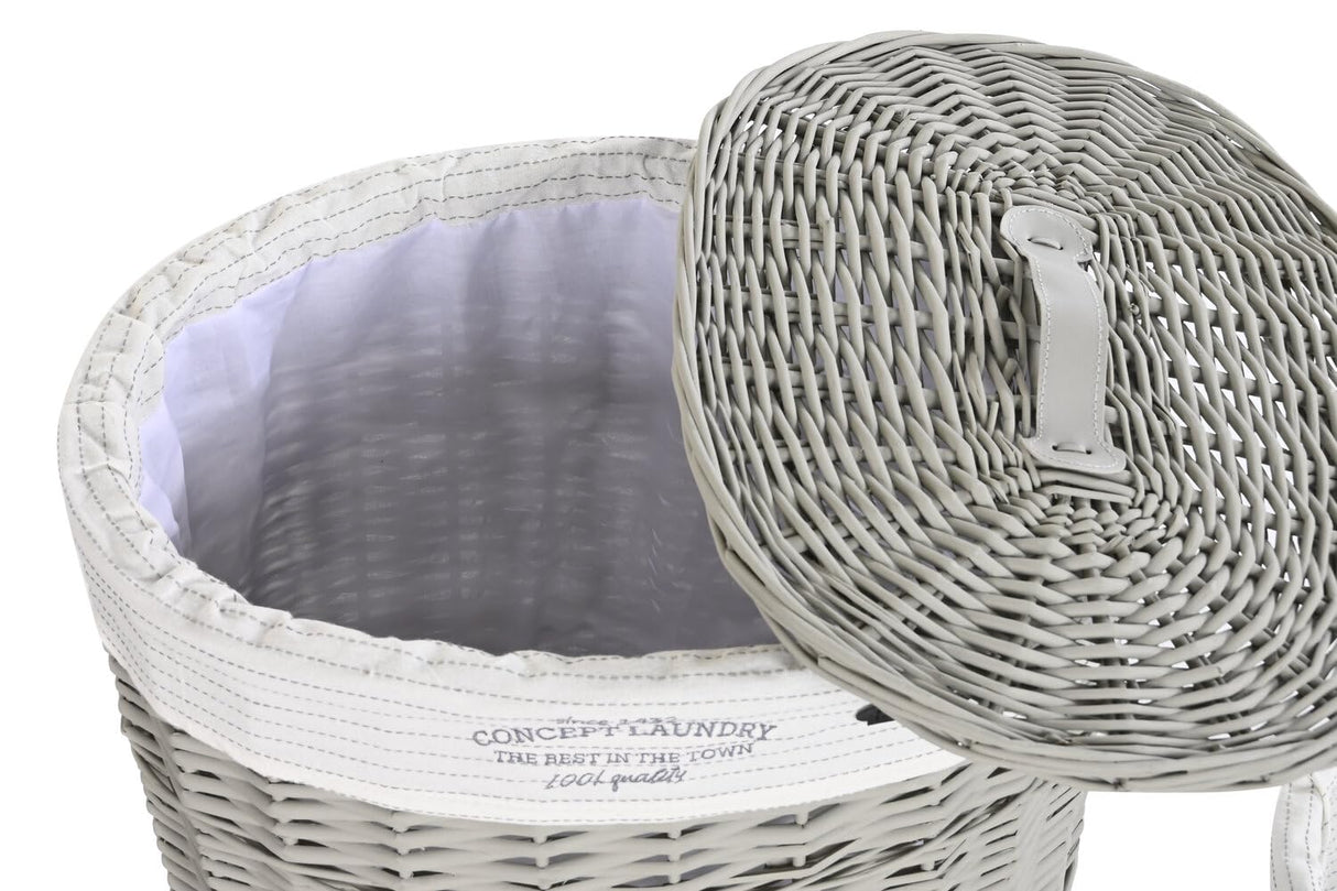 CESTA ROPA SET 5 MIMBRE POLIESTER 52X38X57 GRIS