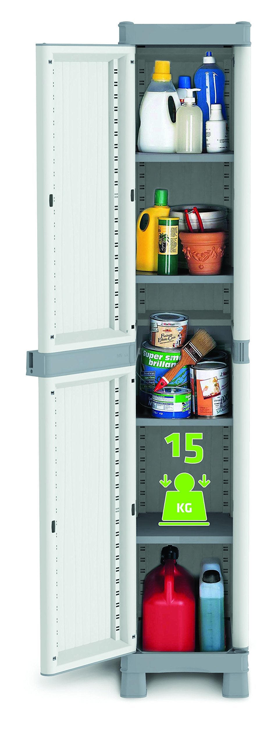 Terry, Base 2350 RUW, Armario 1 puerta, 4 Estantes. 35x43,8x181,8 cm