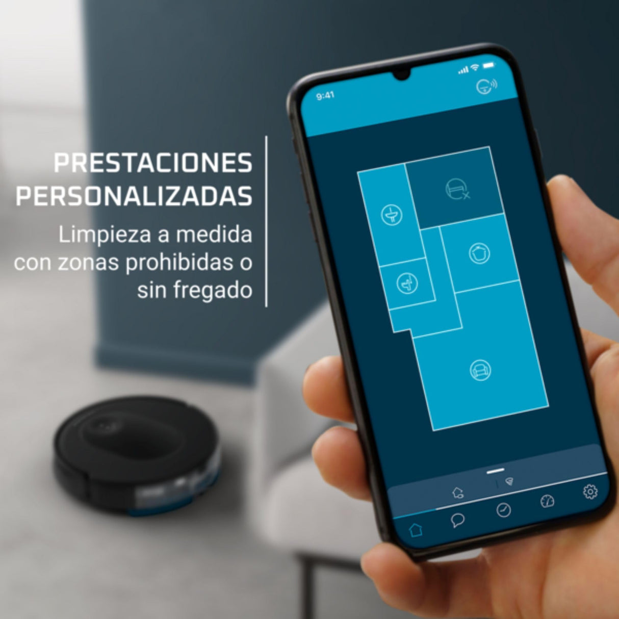 Rowenta X-Plorer Serie 65 - Robot Aspirador, aspira y friega, tecnología láser, Cobertura Total, mapeo Permanente, hasta 168 min autonomía, diseño Muy Plano, Capacidad Subir sobre alfombras, RR8L65