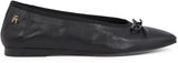 Tommy Hilfiger Bailarinas Mujer Soft Leather con Lazo, Negro (Black), 38