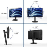 Philips 24B2U3301 Monitor 24 Pulgadas FHD, 120Hz, IPS, 4 ms GtG, Adaptive Sync., Altura Ajustable, Altavoces (1920x1080, 1x HDMI 1.4, 1x DP 1.4, USB-Hub), Negro