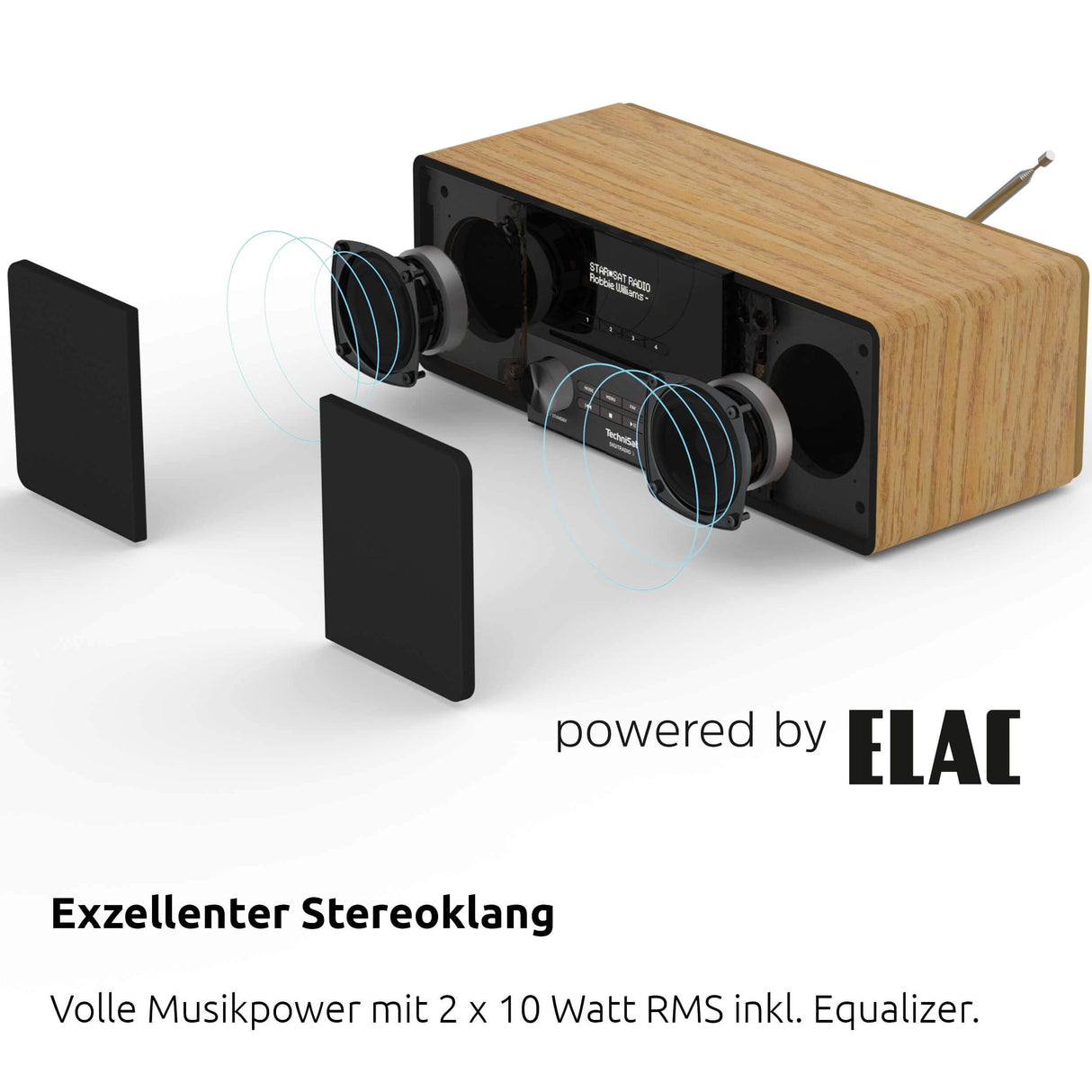 TechniSat DIGITRADIO 3 - Sistema Compacto de Radio Estéreo Dab (Dab+, FM, Reproductor de CD, Bluetooth, USB, Conexión para Auriculares, Entrada AUX, Radio Reloj Despertador, Pantalla OLED) Roble