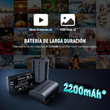 NEEWER Paquete de 3 2200mAh LP-E6P/LP-E6NH/LP-E6N Baterías Repuesto & Cargador Triple USB,Compatible con Canon EOS R5 Mark II EOS R5 EOS R6 EOS R7 EOS R 5D II III IV 6D 6D II 7D 7D II 60D 70D 80D 90D