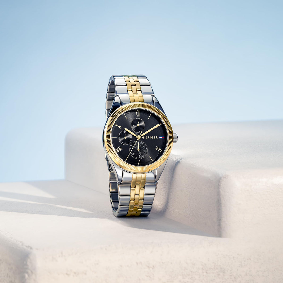 Tommy Hilfiger Reloj Analógico de Cuarzo Multifunción para Mujer con Correa de Acero Inoxidable Bicolor - 1782591
