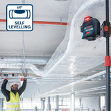 Bosch Professional Nivel láser GLL 3-80 (láser rojo, interior, alcance: hasta 30m, 4 pilas AA, maletín)