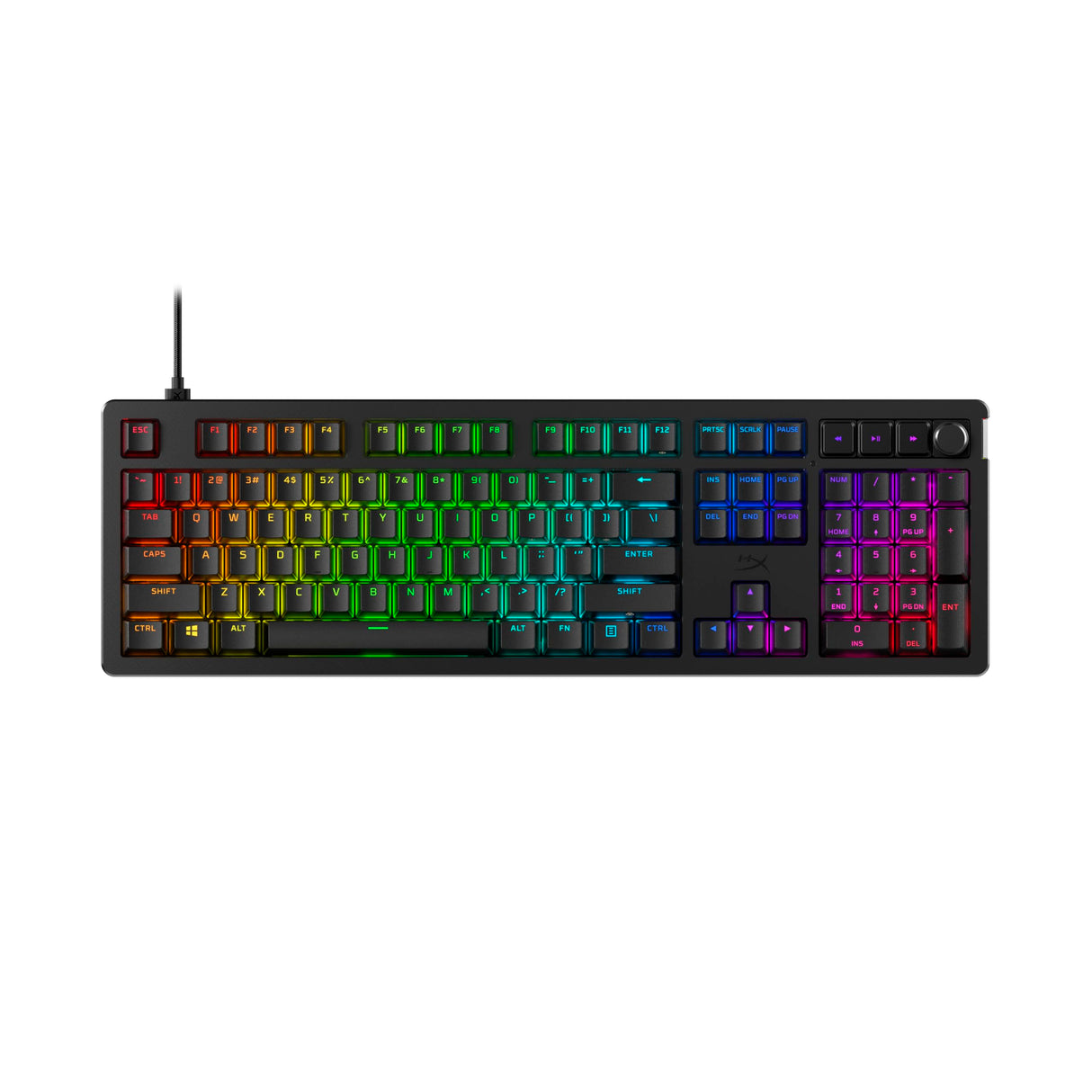 HyperX Alloy Rise - Teclado gaming mecánico, switches Red, hot swap en caliente, Patas Ajustables, carcasa magnética intercambiable, Negro (QWERTY Español)