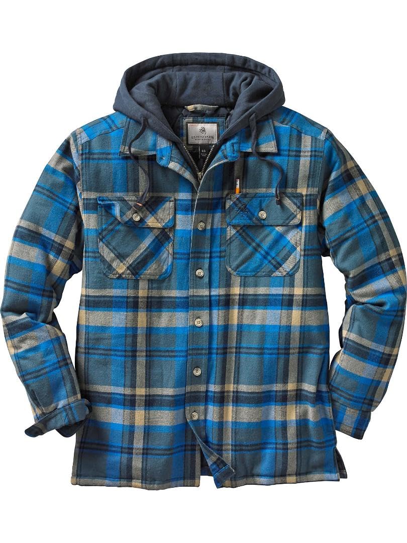 Legendary Whitetails Chaqueta de Camisa con Capucha de Madera de Arce estándar para Hombre, a Cuadros de Hacha de Pizarra, Talla XXL
