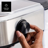 Taurus - Cafetera Espresso Euforia Compact 1350W | 20 Bares Presión | Sistema Thermoblock | Filtro Supreme Cream | Vaporizador Orientable | Doble Café Simultáneo | Cuchara Dosificadora