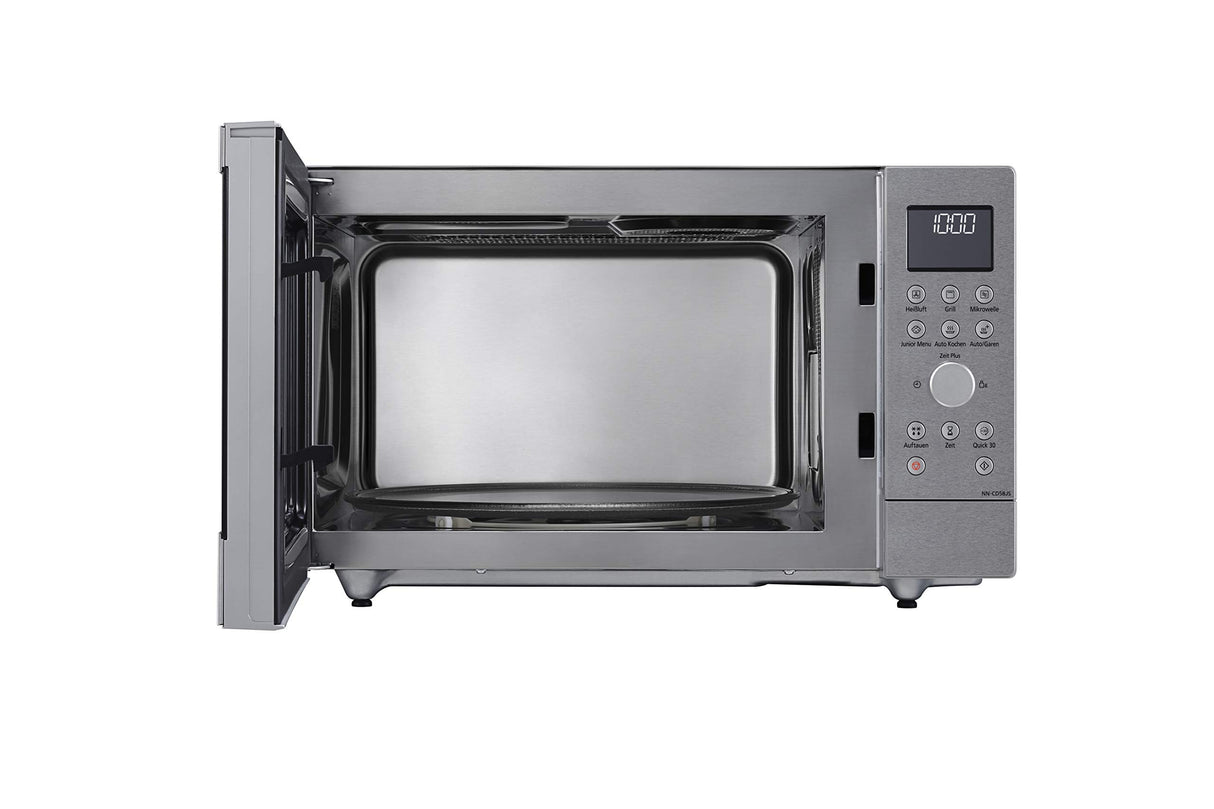 Panasonic NN-CD58JSGPG - Horno de microondas combinado Slimline con grill, plato giratorio de cristal, 27 L, 1000 W, 40/100-220 °C, 29 programas automáticos, descongelación, 6 niveles de potencia, LED