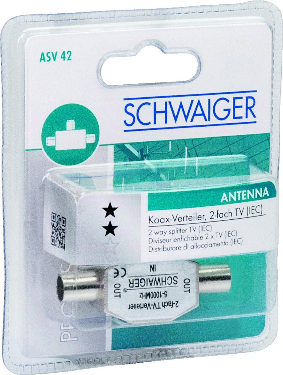 Schwaiger asv42531 2 x TV Ranuras de conexión Distribución de Plata