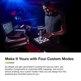 Novation Launchpad X - Controlador de cuadrícula MIDI para Ableton Live/Logic Pro. Controles sencillos, reproducción dinámica de notas, modos Scale