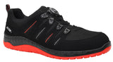 ELTEN Maddox Boa Negro-Rojo Low ESD S3S, Zapatos de Seguridad para Mujer+Hombre, Ligero, Puntera de Acero, Material Superior: Textil, Forro Interior: Textil (Transpirable), Talla 41