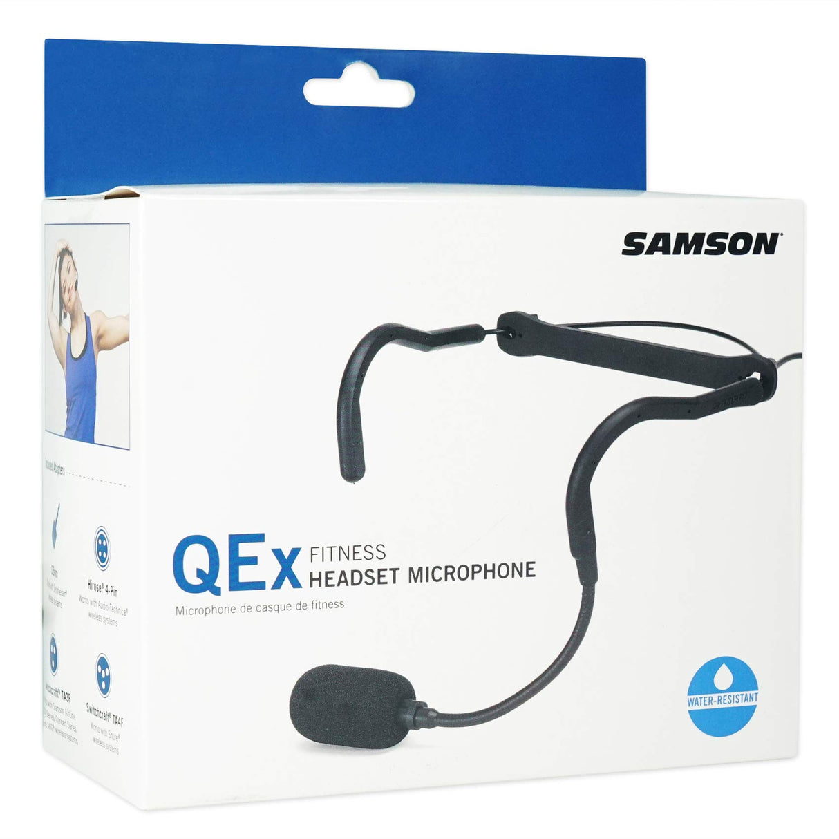 Samson Technologies Micrófono de Diadema Fitness Qex, Negro