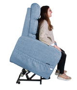 PEPE Mobility Sillon Relax Reclinable Electrico (Tela Lino) Levanta Personas con Mando, Butaca Confort Gente Mayor Azul