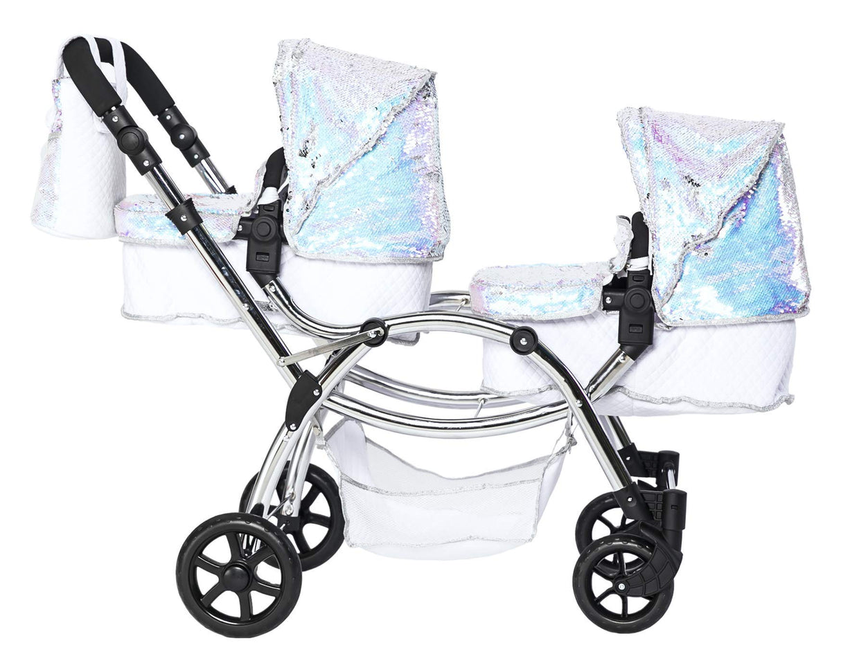 Roma Cochecito Doble para muñecas gemelas Amy Childs Polly Sparkle 2 en 1 y capazo - Sirena (3-16 años)